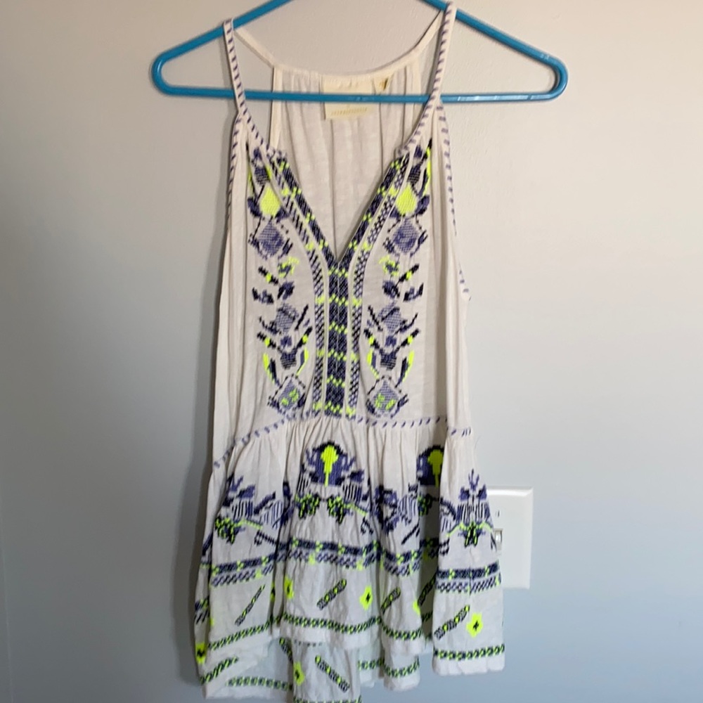 Anthropologie - Maeve - Embroidered peplum cami